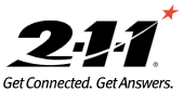 2-1-1 program logo. Get Connected. Get Answers.